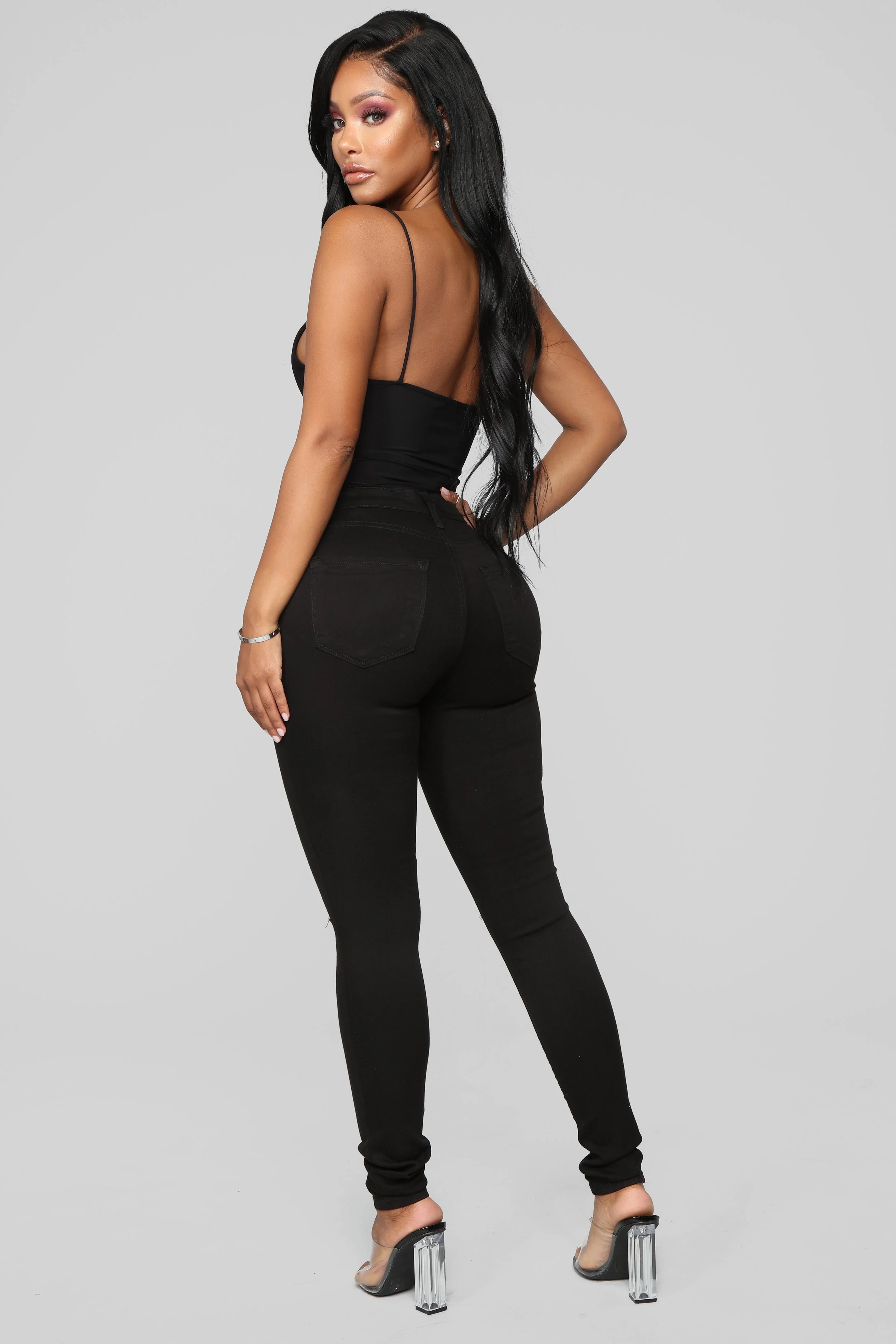 Narrow waist skinny jeans - Black - Image 11