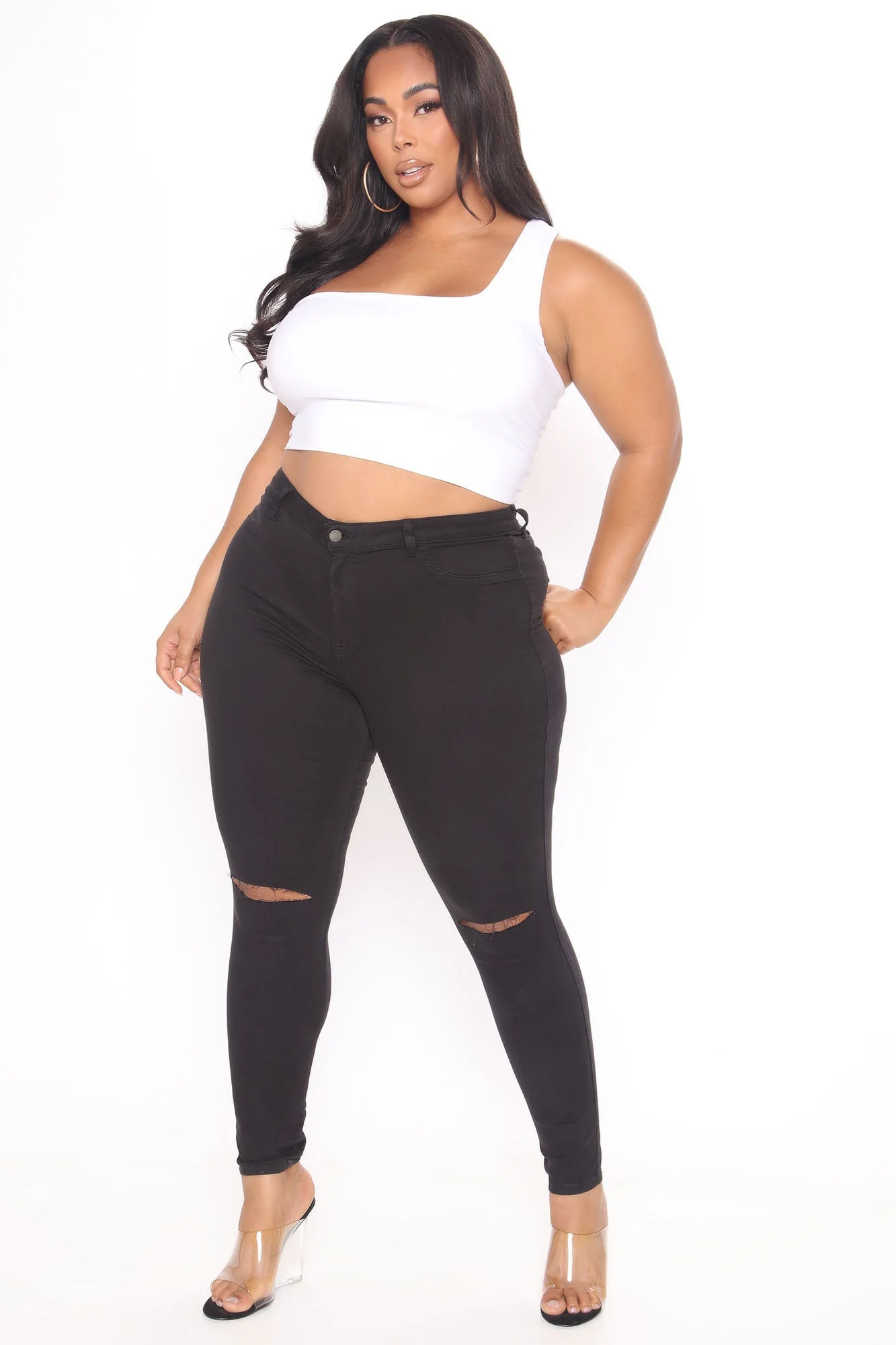 Narrow waist skinny jeans - Black - Image 14