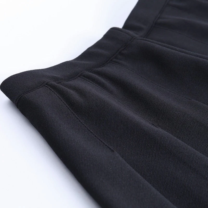 Hot High Waist Mini Black Skirts Streetwear Cross Print Pleated Women Skirt - Image 4