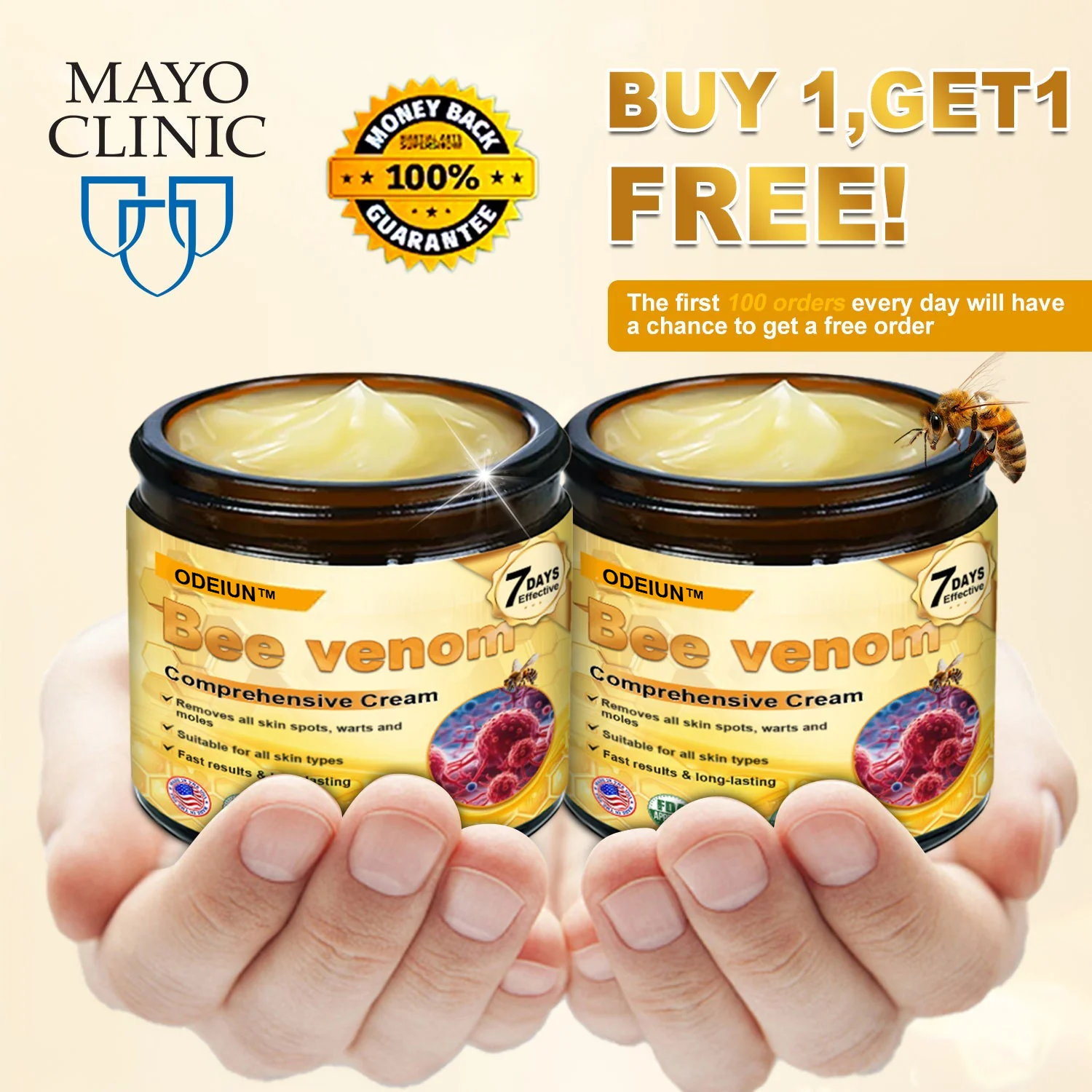 Made and Shipped from USA ✨ ODEIUN™ Bee venom Comprehensive Cream 🔥 LAST DAY 80% OFF 💎💎