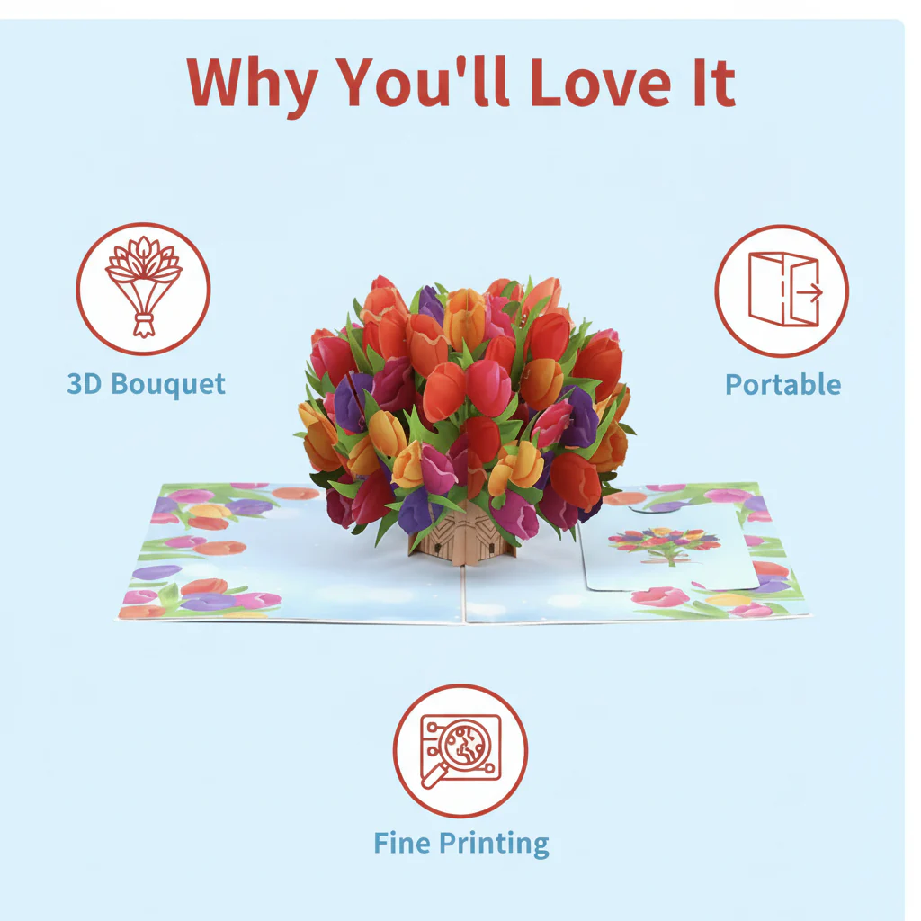 💐 Pop-Up Wildflower Valentine’s Card - Image 2