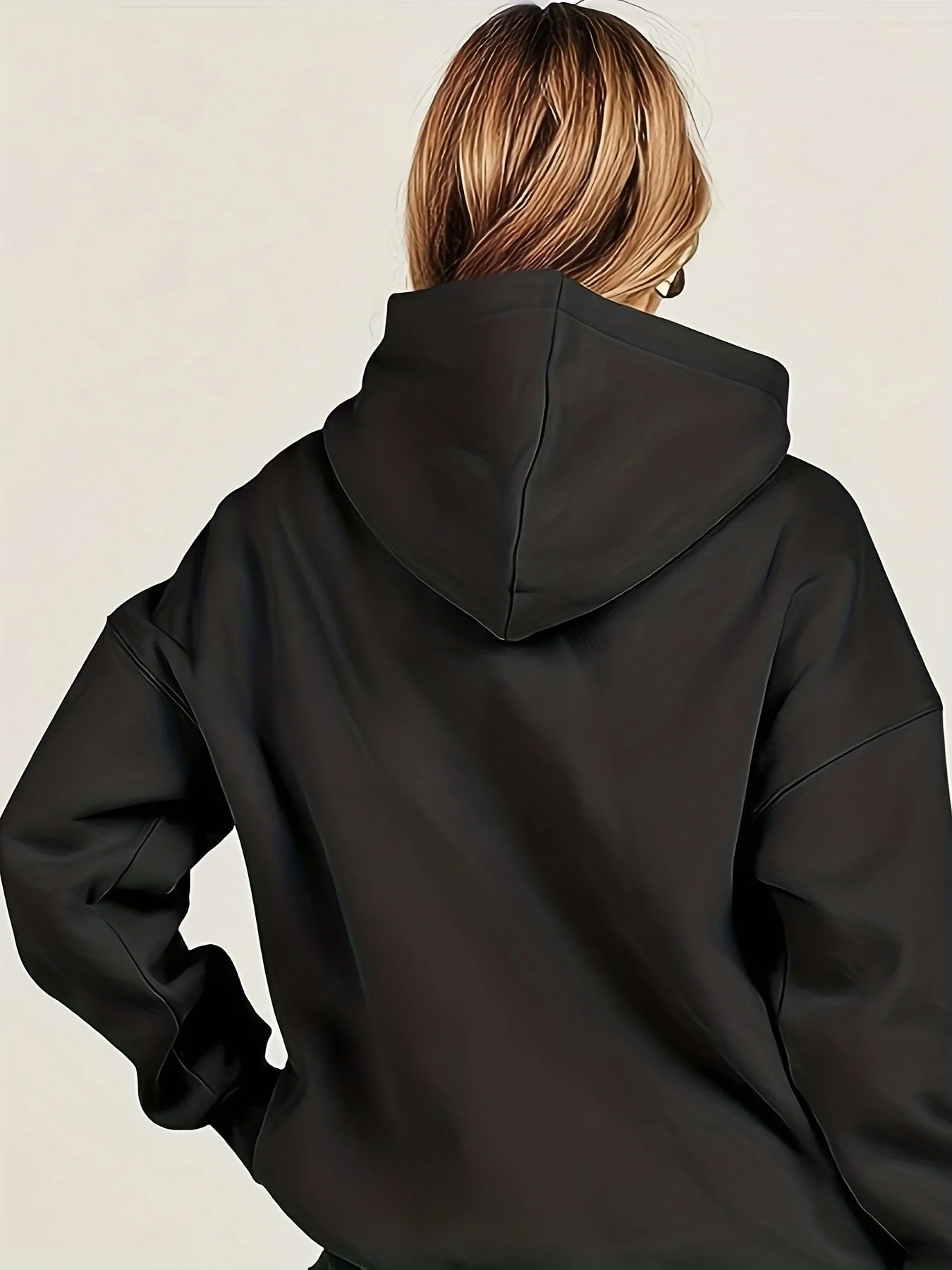 Basic Thick Solid Color Pullover Hoodie - Image 5