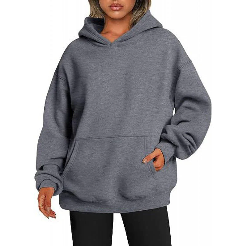 Basic Thick Solid Color Pullover Hoodie - Image 6