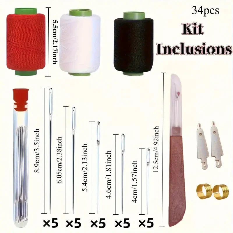 🎄Christmas-Sale 49%Off❤34PCS Big Eye Steel Needles Set - Image 6