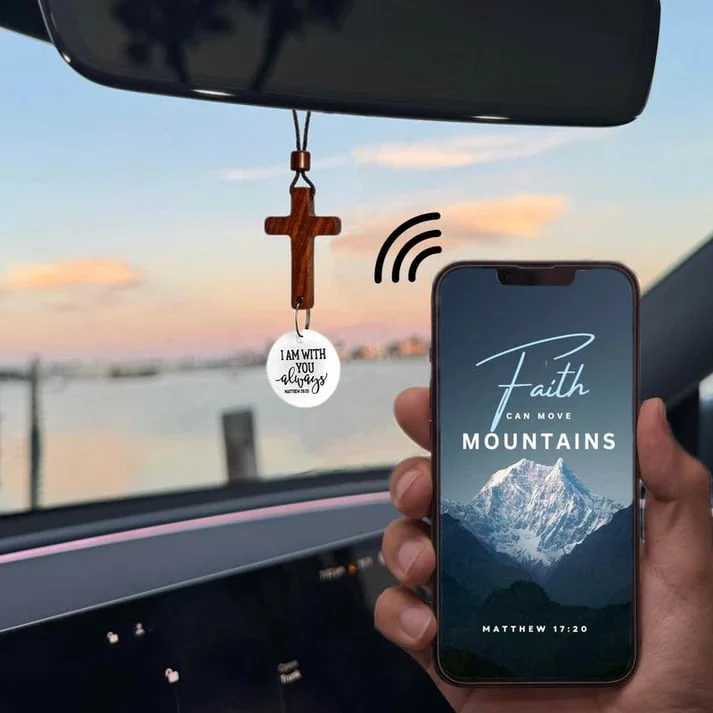 ✝️Bible Verse Car Rearview Hanging Cross Ornament - Tap for a Bible Verse Every Day - Image 2