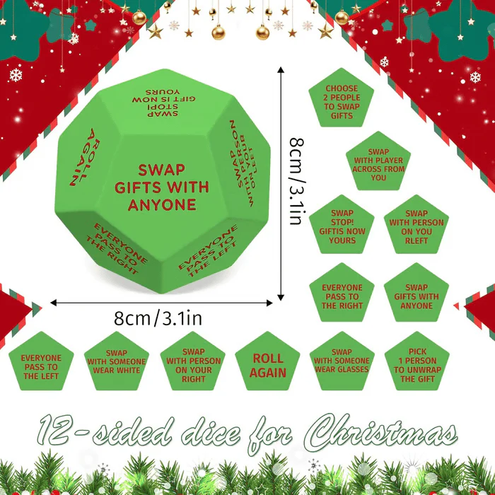 🏆 50K+ SOLD! – Almost Gone💥🎁Hilarious Christmas Gift Exchange Party GameDice - Image 4