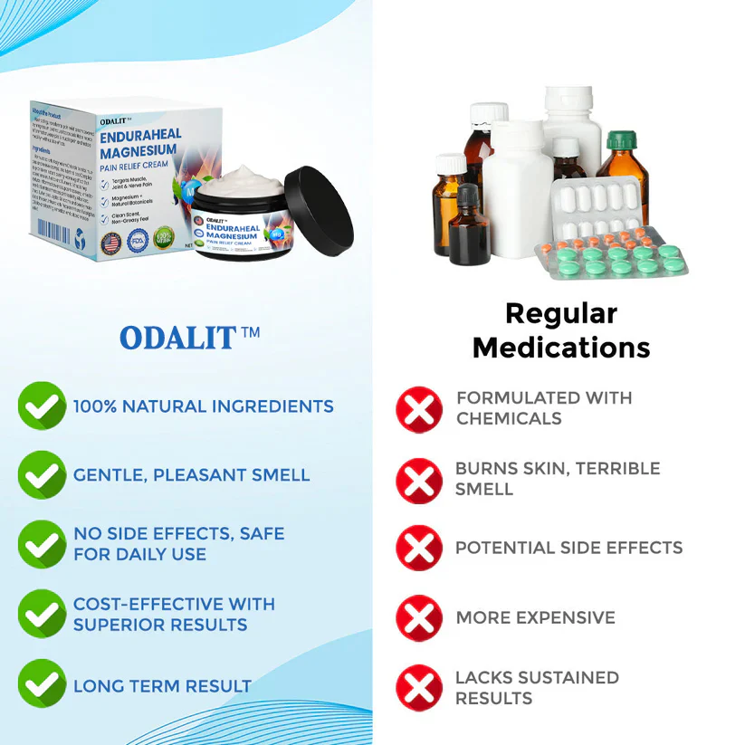 ODALIT™ EnduraHeal Magnesium Pain Relief Cream (Treats Arthritis, Neuropathy, Rheumatism, Sports Injuries & More) - Image 3