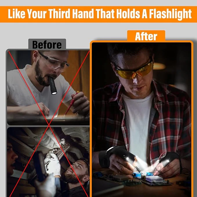 🎄Christmas Sales 49% OFF - 🔥🔥Hands-Free LED Half Finger Gloves - Image 9
