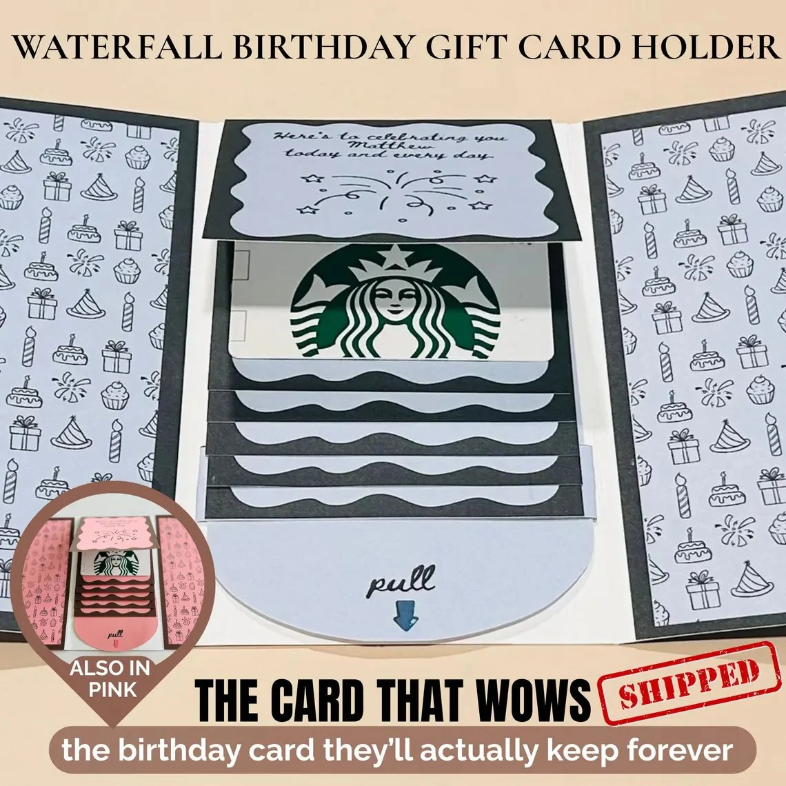 🎁LAST DAY 50% OFF - 🎂✨ Handmade Waterfall Gift Card Booklet💖 - Image 6