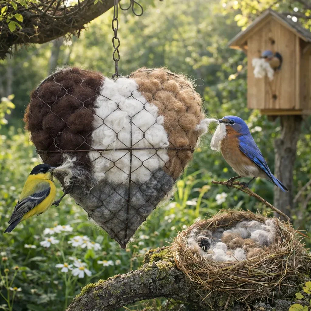 🕊️🎁 Final Day Sale-Handmade Alpaca Fiber Bird Nesting Heart - Image 11