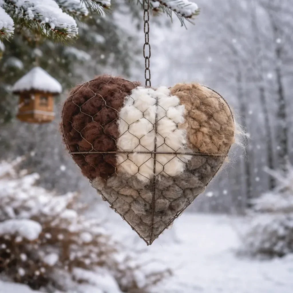 🕊️🎁 Final Day Sale-Handmade Alpaca Fiber Bird Nesting Heart - Image 2
