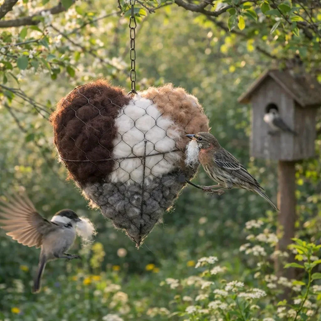🕊️🎁 Final Day Sale-Handmade Alpaca Fiber Bird Nesting Heart - Image 5