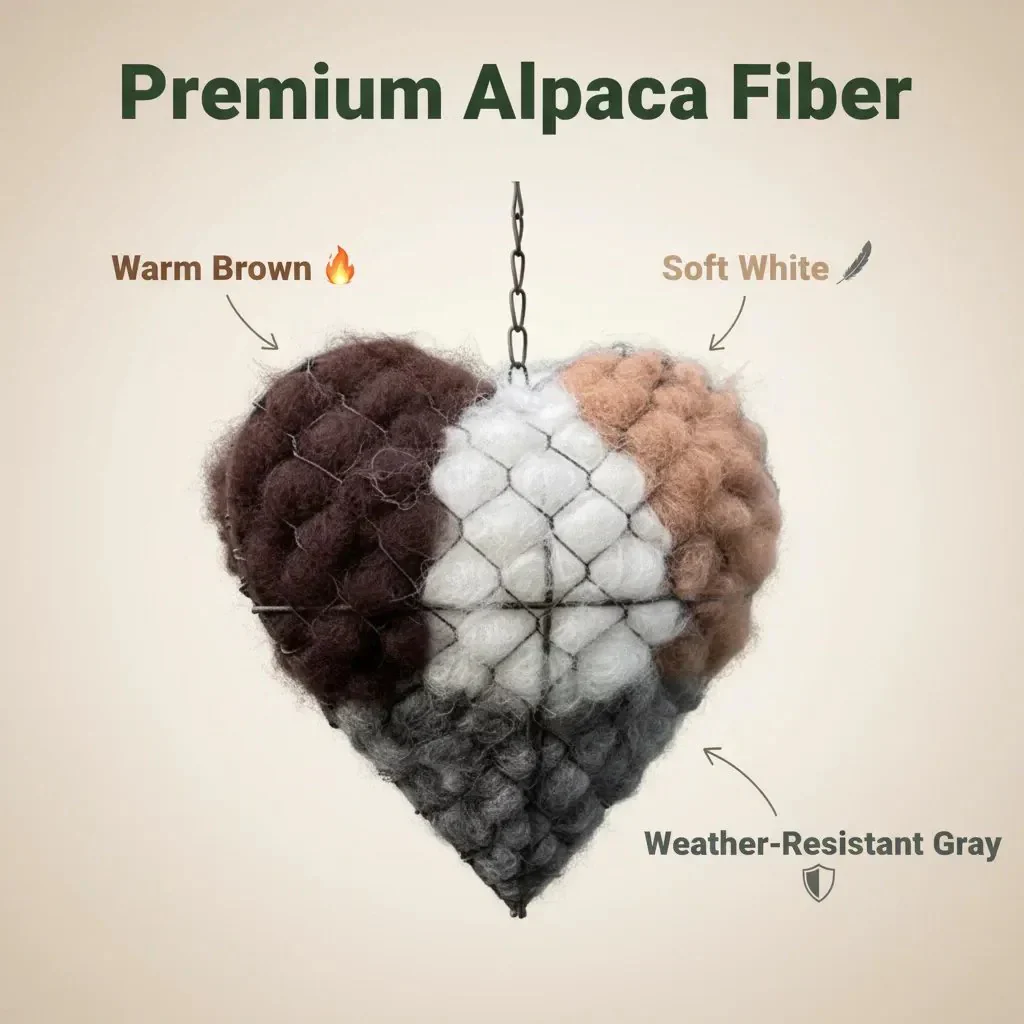 🕊️🎁 Final Day Sale-Handmade Alpaca Fiber Bird Nesting Heart - Image 9