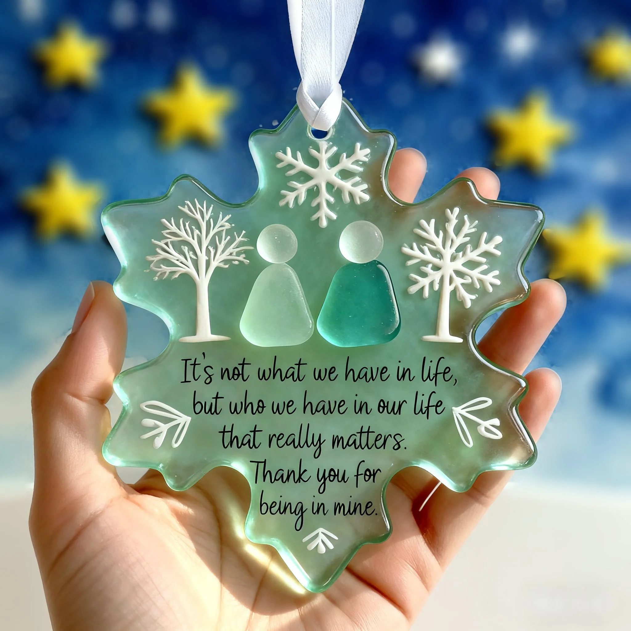 🌊Snowflake-Shaped Sea Glass Friendship Decor❄✨ Shaped by Nature & Crafted by Hand! - Image 4
