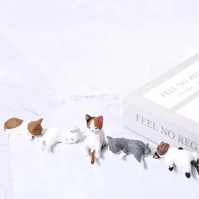 ⏰🔥LAST DAY 59% OFF - Hand-Painted Mini Cat Desk Figurines 😺 Set of 5 Cute Cartoon Kitty Companions - Image 11