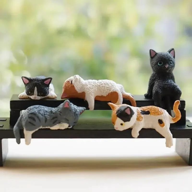 ⏰🔥LAST DAY 59% OFF - Hand-Painted Mini Cat Desk Figurines 😺 Set of 5 Cute Cartoon Kitty Companions - Image 3