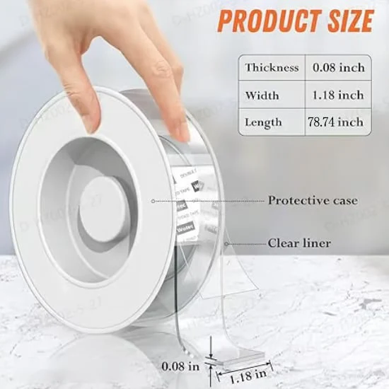 ✨⏰Final 6-hour Preferential Deal✨Extra Large Double Sided Tape , Clear & Tough Nano Tape, Multipurpose Mounting Tape - Image 2