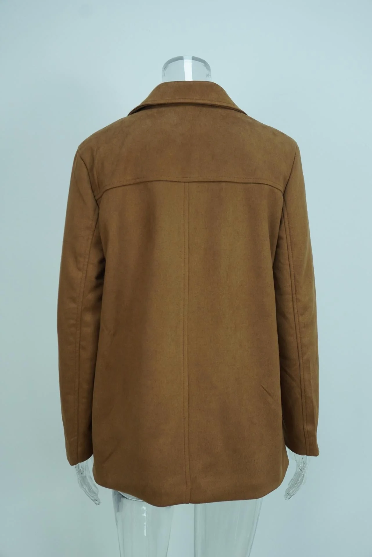 Vintage Style Loose Suede Long-Sleeve Blazer with Pockets for Women - Image 8