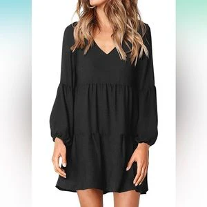 Women's V-Neck Belted Straight Dress - Image 8