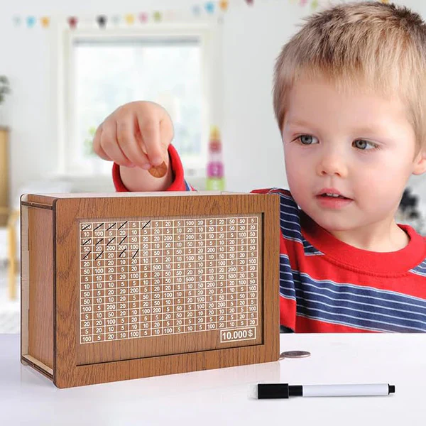 🔥Last Day Sale 70% OFF!!🔥Wooden Lottery Ticket Game Board & Money Box with Counter