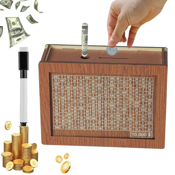 🔥Last Day Sale 70% OFF!!🔥Wooden Lottery Ticket Game Board & Money Box with Counter - Image 3