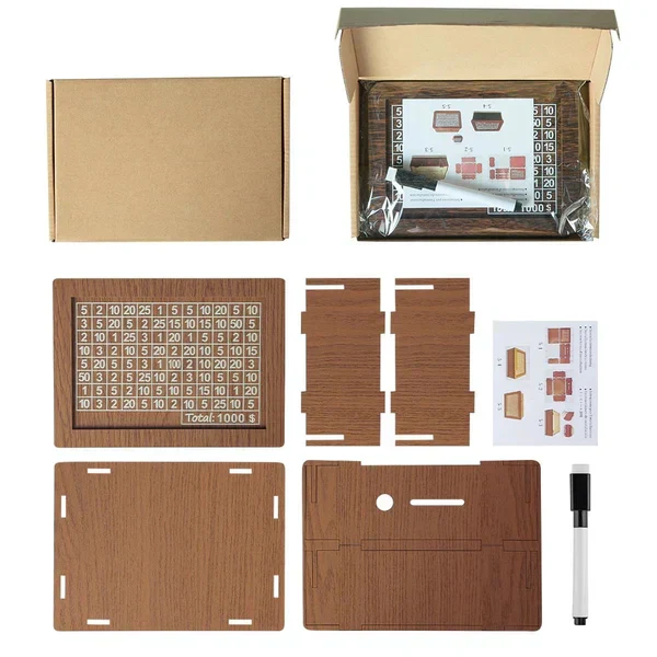 🔥Last Day Sale 70% OFF!!🔥Wooden Lottery Ticket Game Board & Money Box with Counter - Image 4