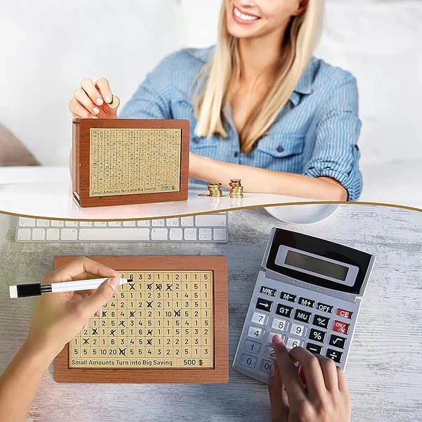 🔥Last Day Sale 70% OFF!!🔥Wooden Lottery Ticket Game Board & Money Box with Counter - Image 5