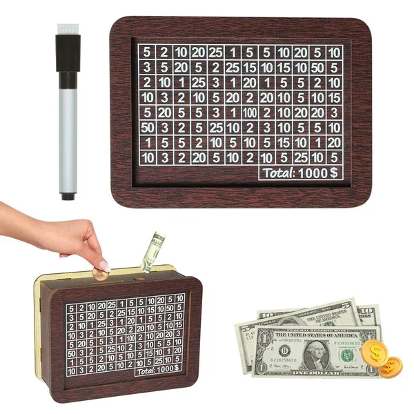 🔥Last Day Sale 70% OFF!!🔥Wooden Lottery Ticket Game Board & Money Box with Counter - Image 6