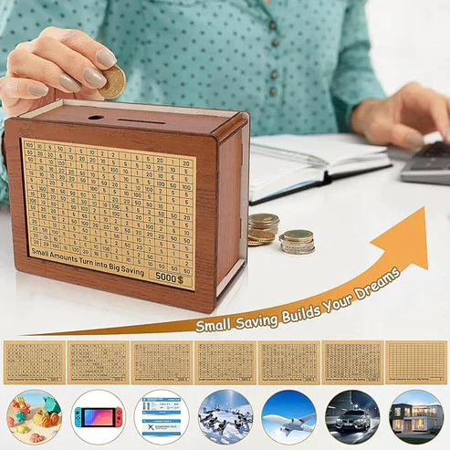 🔥Last Day Sale 70% OFF!!🔥Wooden Lottery Ticket Game Board & Money Box with Counter - Image 8